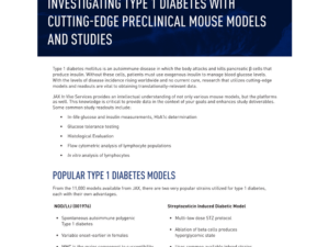 Investigating Type 1 Diabetes with Cutting-Edge Preclinical Mouse Models and Studies