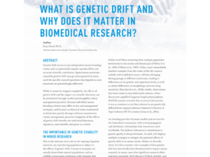 Strategies to Minimize Genetic Drift and Maximize Experimental Reproducibility in Mouse Research